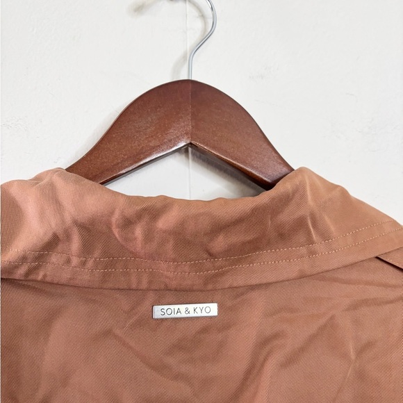 SOIA & KYO revolve Nousha Tailored Coat Size SM tencel brown tan - Picture 8 of 13